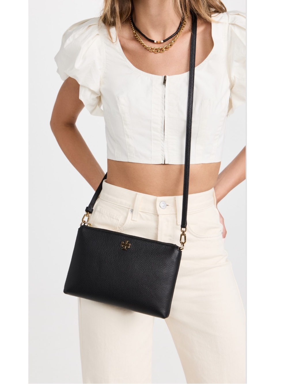 Tory Burch Mercer Pebbled Leather Crossbody Bag
